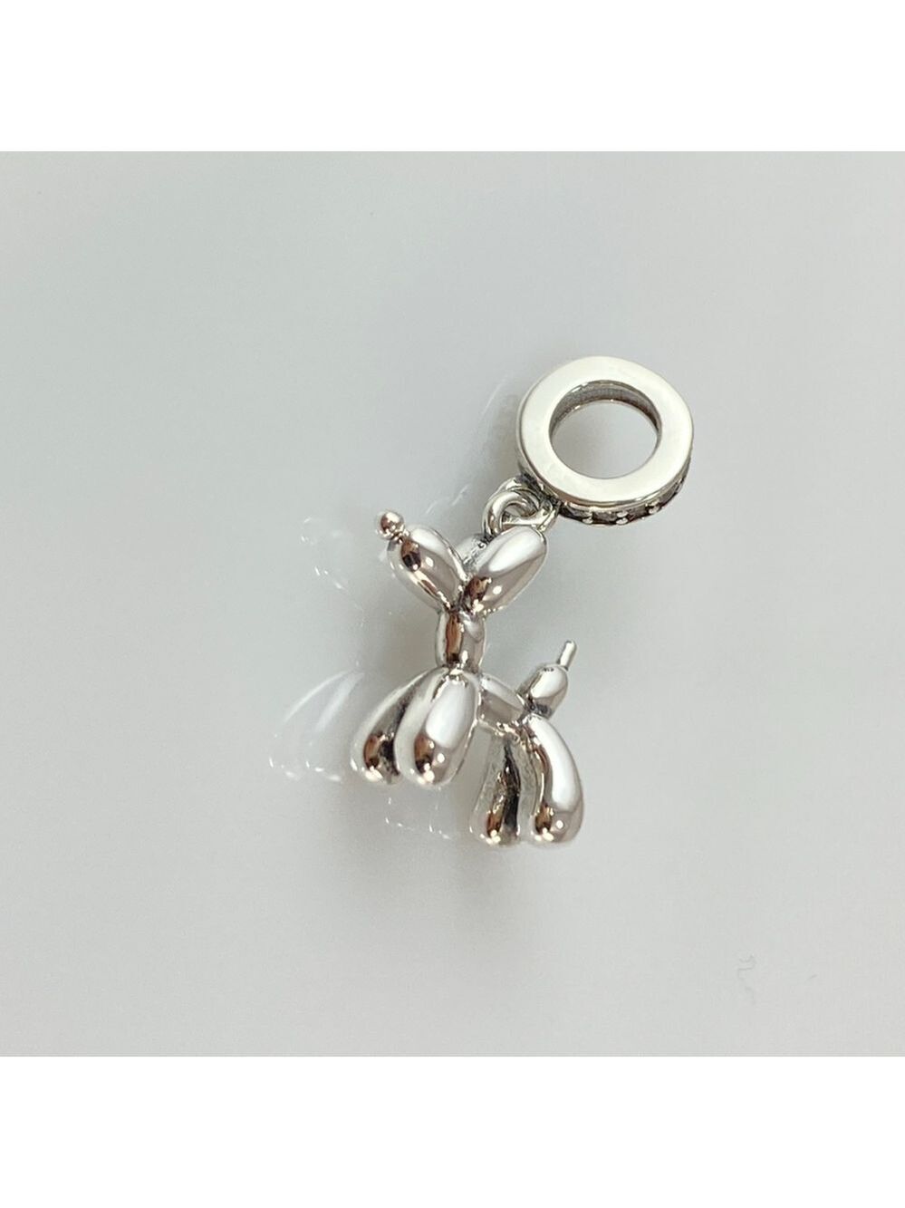 Sterling Silver Balloon Dog Dangle Charm - Picture 8 of 12